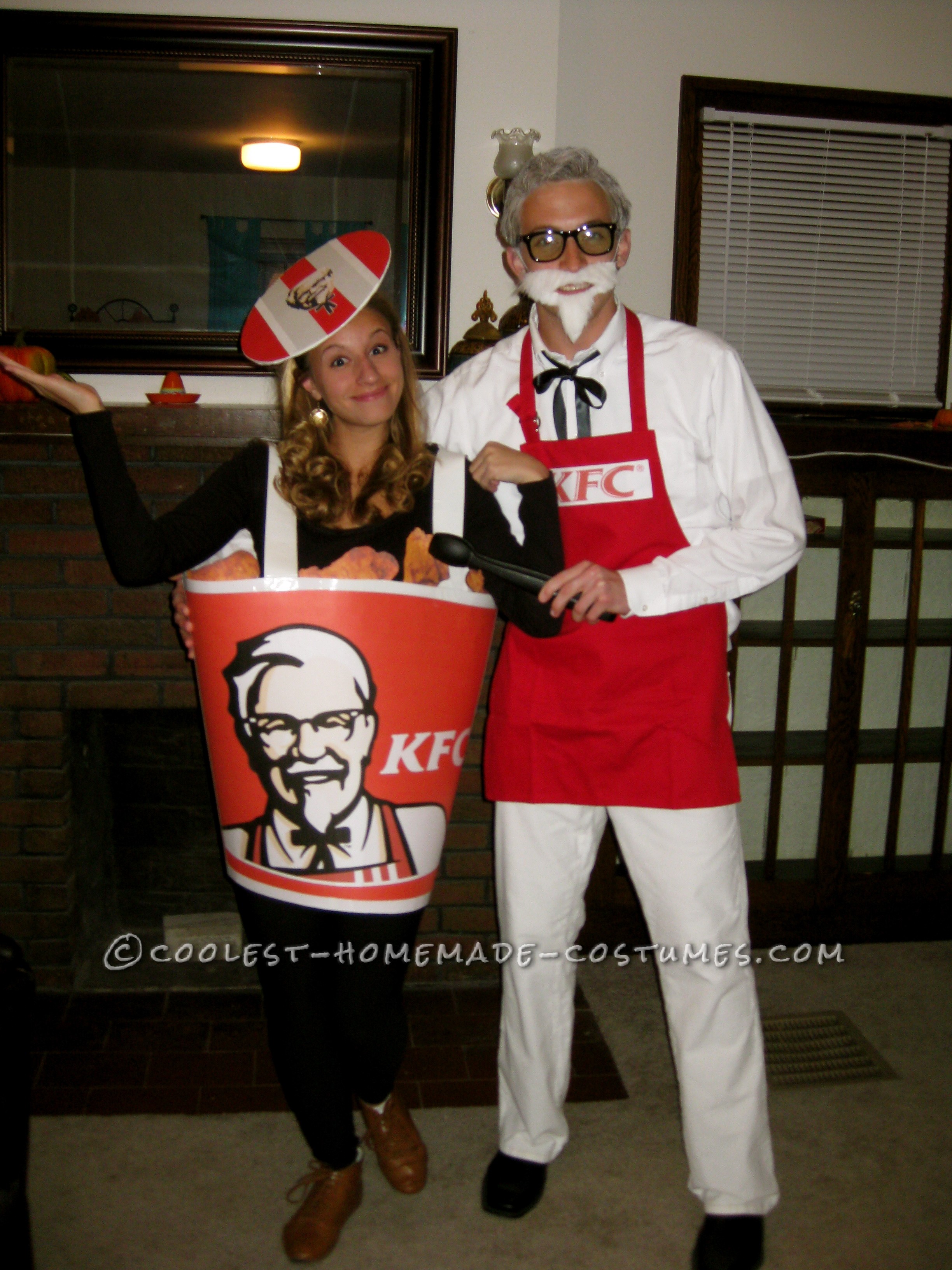 Coolest Colonel Sanders and Bucket of Fried Chicken Couples Costume