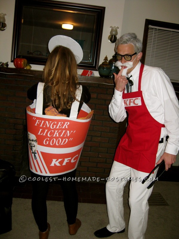 Coolest Colonel Sanders and Bucket of Fried Chicken Couples Costume