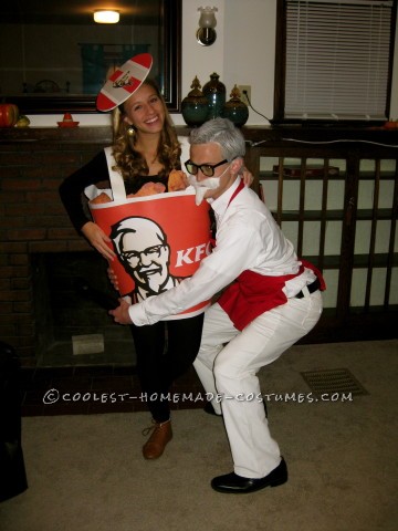 Coolest Colonel Sanders and Bucket of Fried Chicken Couples Costume