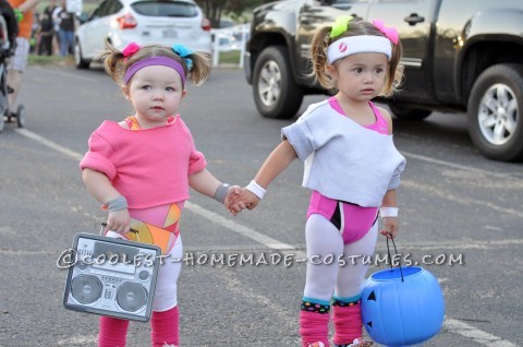 Cutest 80's Workout Girls Couple Costume for Toddlers