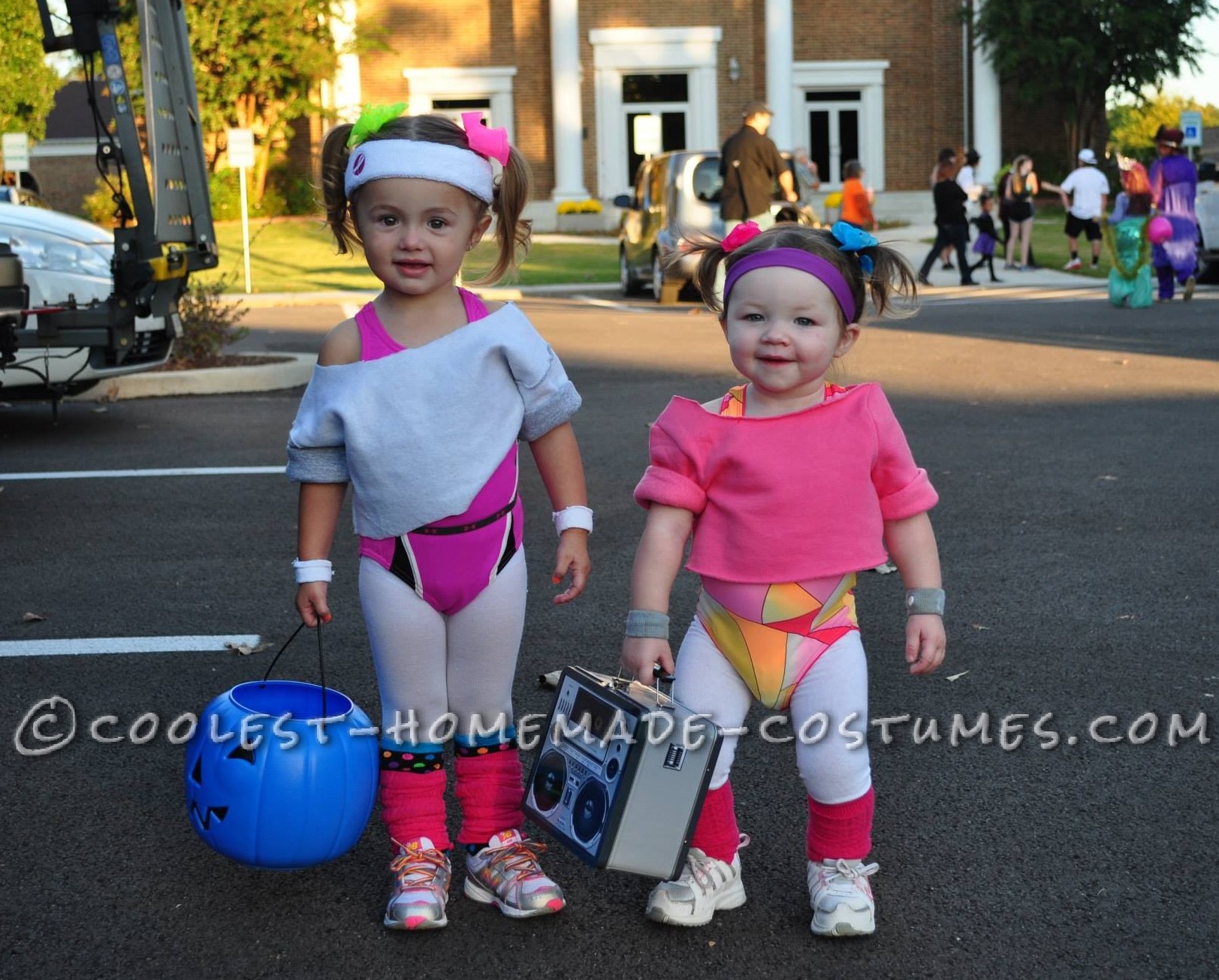 Cutest 80's Workout Girls Couple Costume for Toddlers