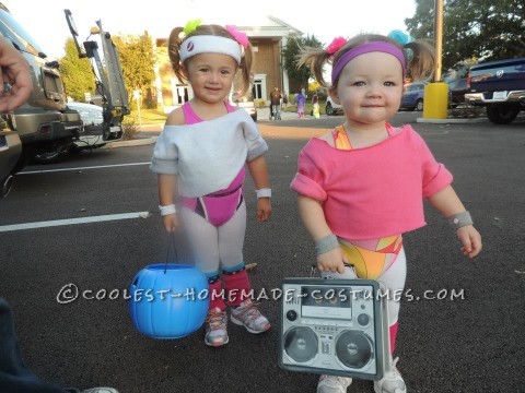 Cutest 80's Workout Girls Couple Costume for Toddlers