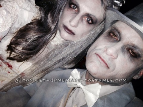 Deathly Ghost Bride And Gloom Couple Halloween Costume