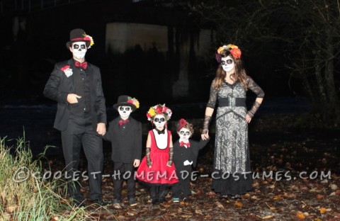 Coolest Homemade Dia de los Muertos Family Costume