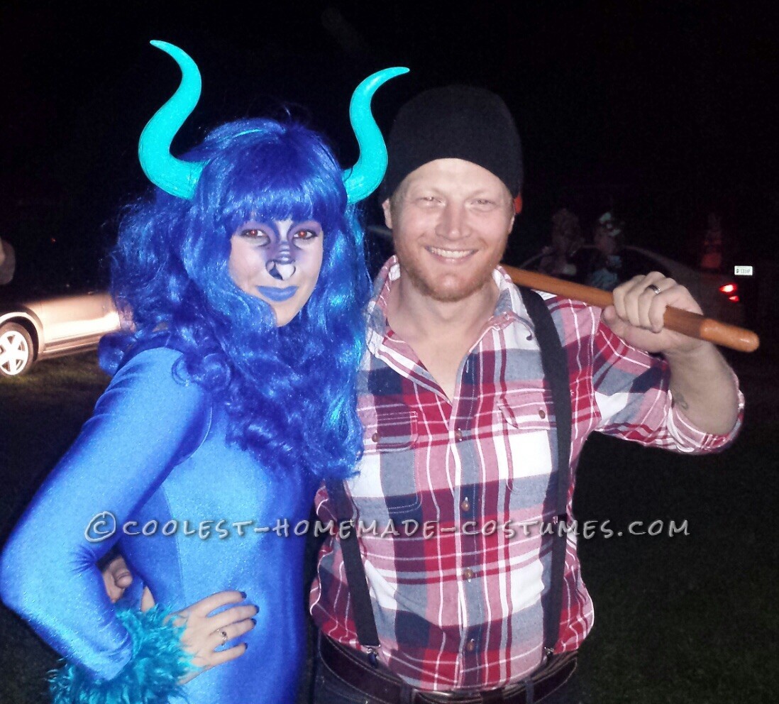 DIY Paul Bunyan and Babe the Blue Ox Couple Costume