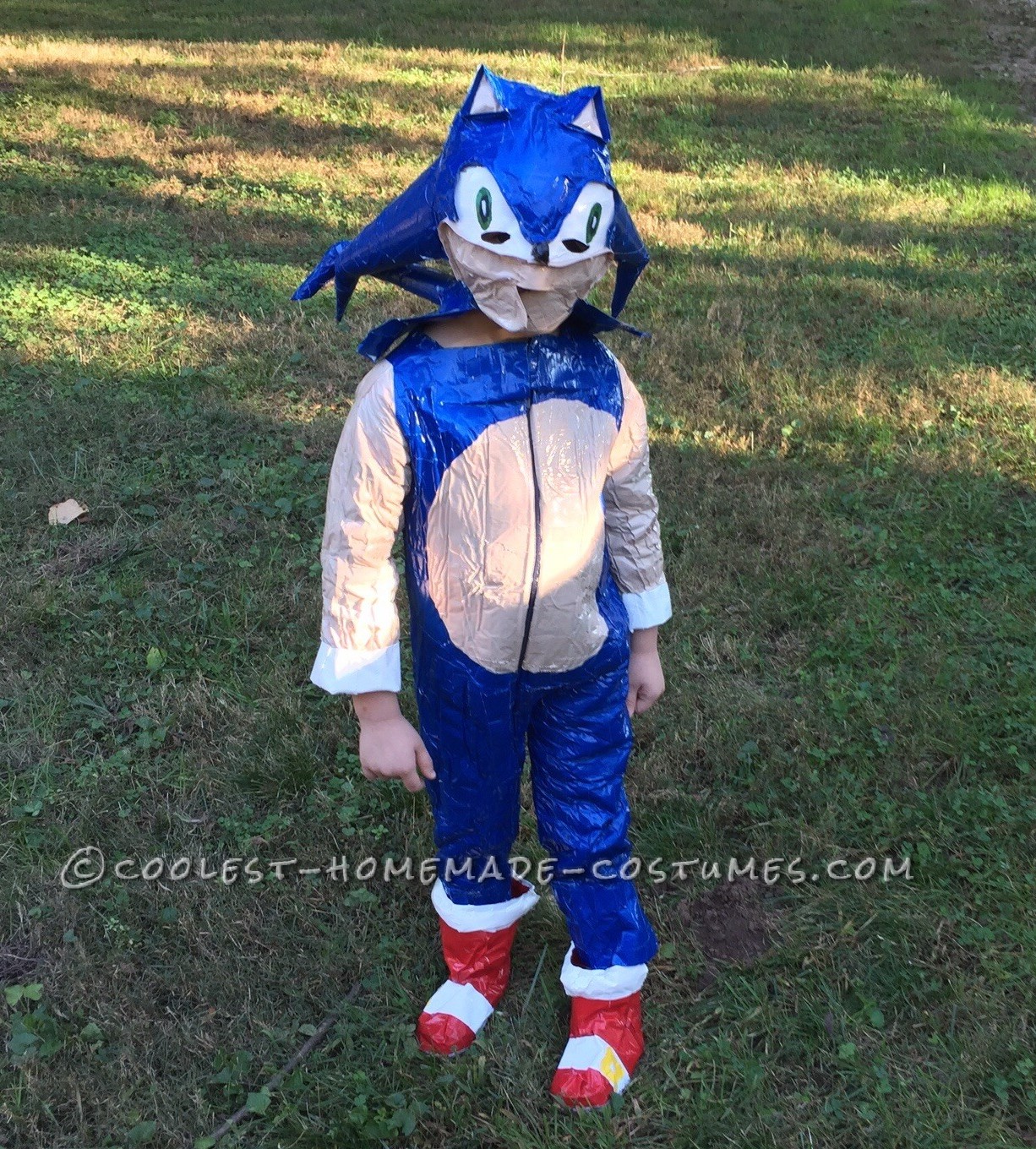 Homemade Duct Tape Sonic the Hedgehog Costume