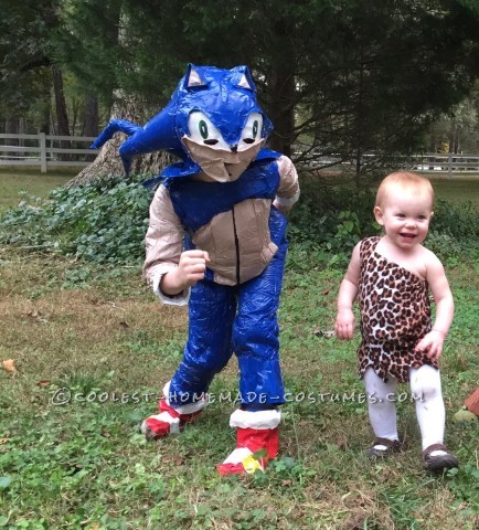 Homemade Duct Tape Sonic the Hedgehog Costume