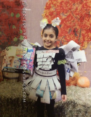 Easy, Inexpensive and Last-minute Girls Newspaper Fairy Costume