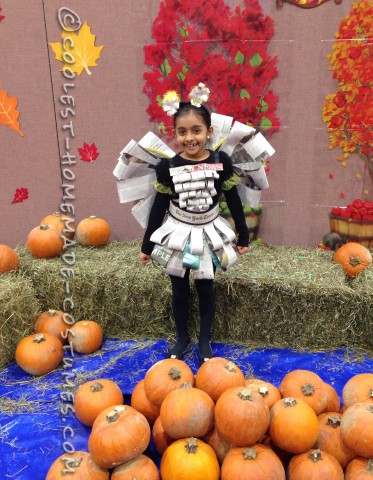 Easy, Inexpensive and Last-minute Girls Newspaper Fairy Costume