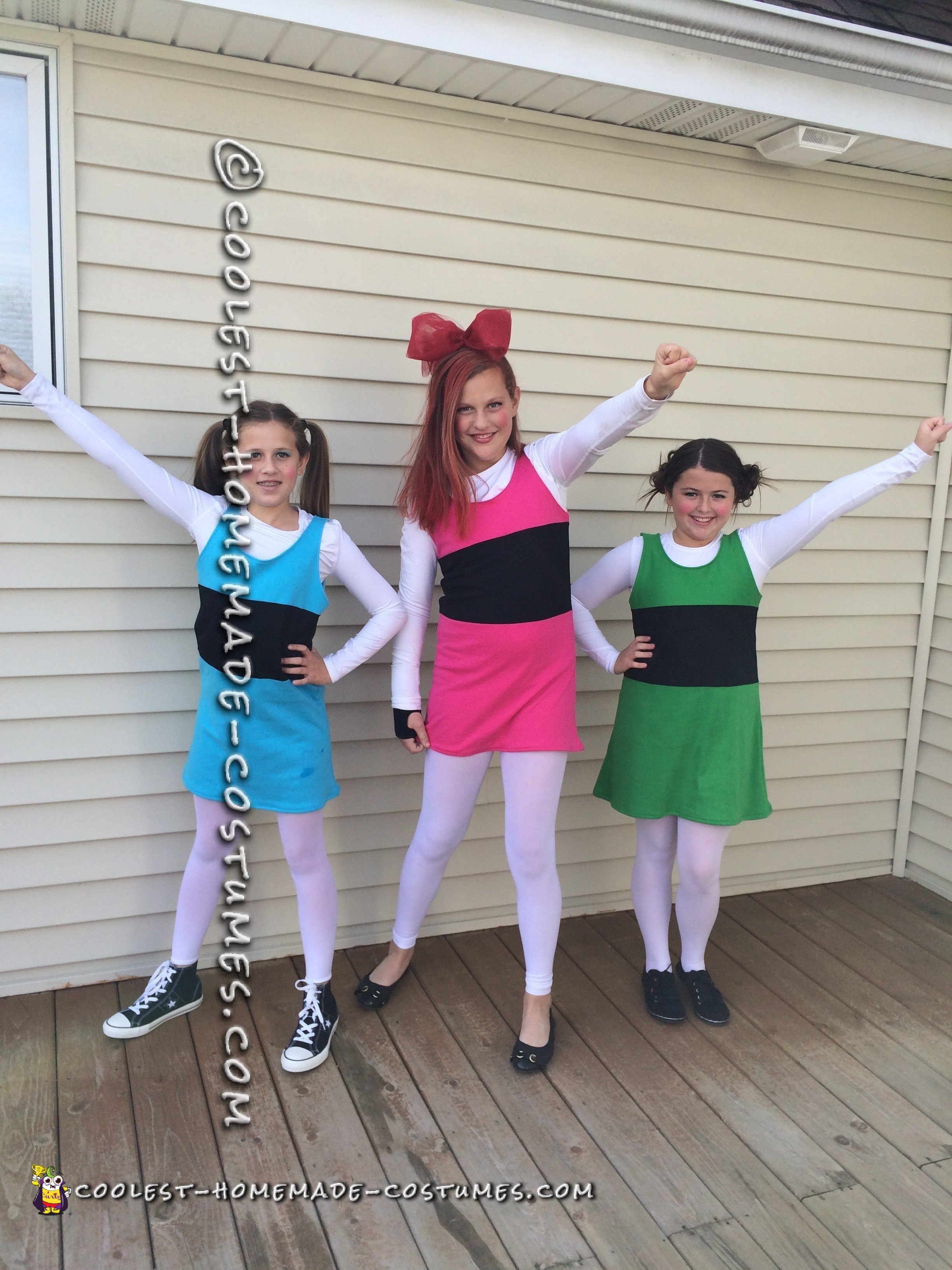 Easy Homemade Powerpuff Girl Group costume