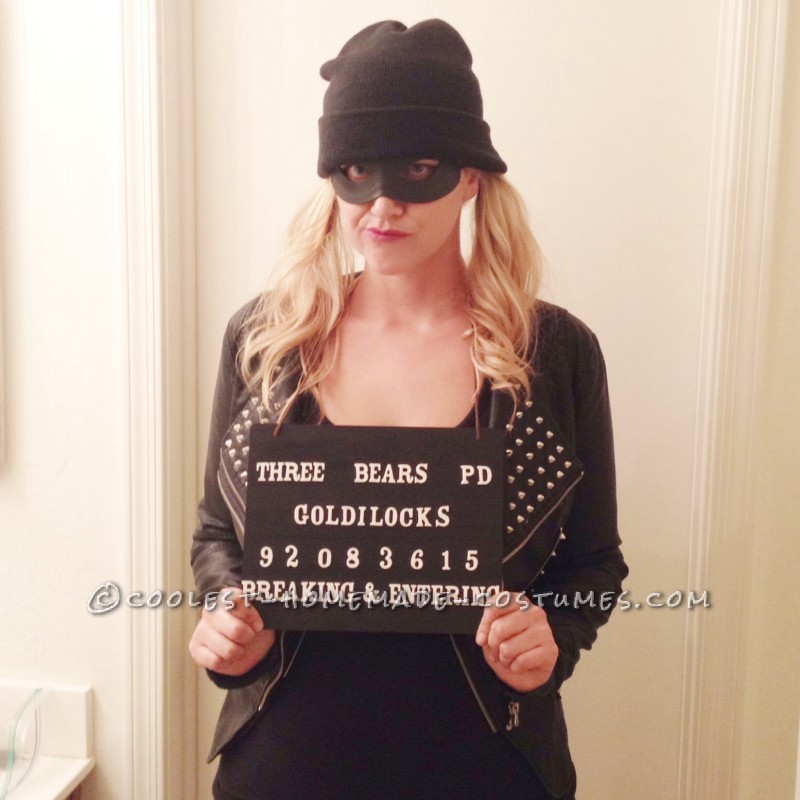 Easy to Make Last-Minute Mugshot Goldilocks Costume