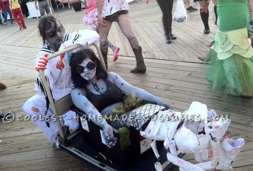 Creepy Zombie Little Mermaid and Eric Couple Costume