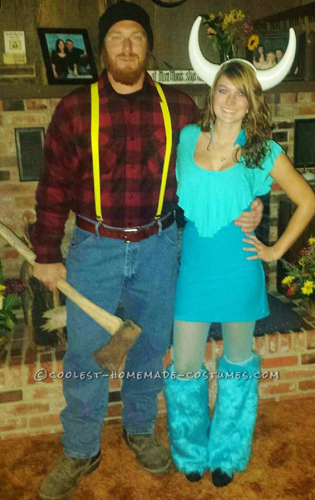 Fun and Easy Paul Bunyan and Babe the Blue Ox Couple Costume