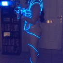 Glowing Futuristic Neon Electric Girl Costume