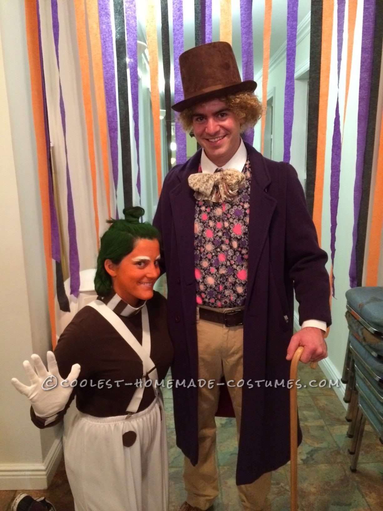 Gene Wilder Willy Wonka with Original Oompa Loopma Couples Costume