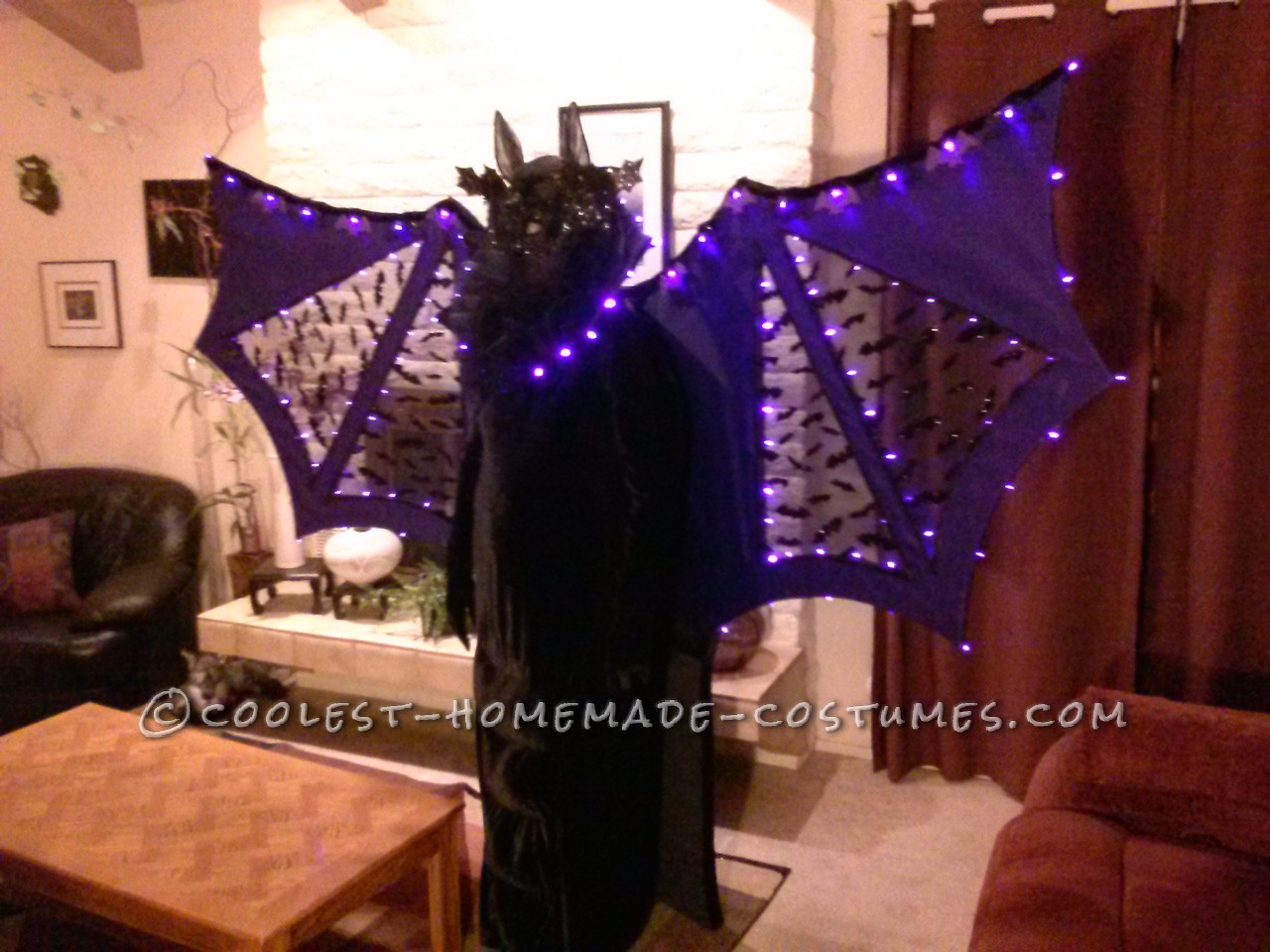 Glamorous Illuminated Bat Lady Costume