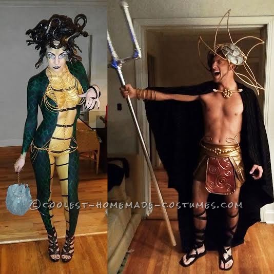 God Lovers Poseidon and Medusa Couple Costume