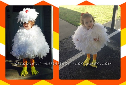 Cutest Toddler DIY Chicken Costume on a Budget