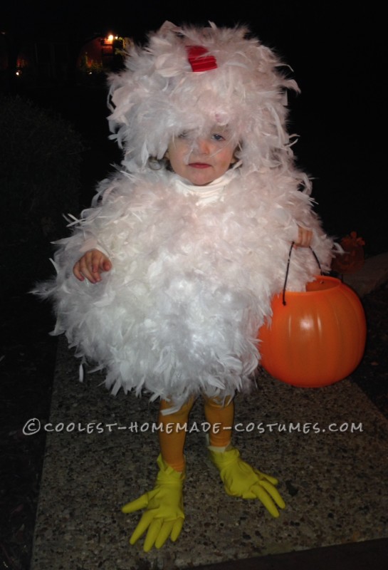 Cutest Toddler DIY Chicken Costume on a Budget