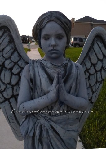 Homemade Guardian Angel Statue Costume for a 9 Year Old Girl