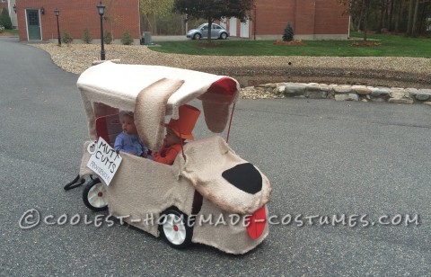 Harry and Lloyd Twin Girls Costumes Ride in a Sheepdog