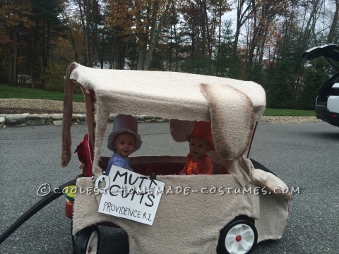 Harry and Lloyd Twin Girls Costumes Ride in a Sheepdog