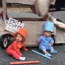 Harry and Lloyd Twin Girls Costumes Ride in a Sheepdog