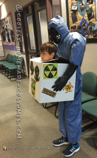 Coolest Hazmat Head in a Box Illusion Costume