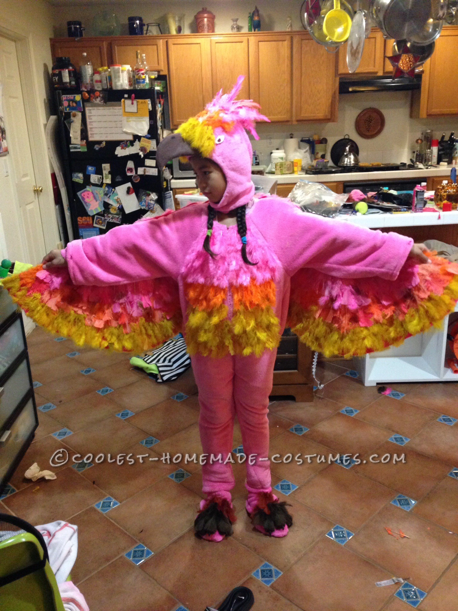 Hot Pink Phoenix Recycled from Wilbur the Pig Costume