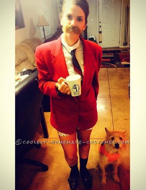 A Ron Burgundy Costume for a Woman