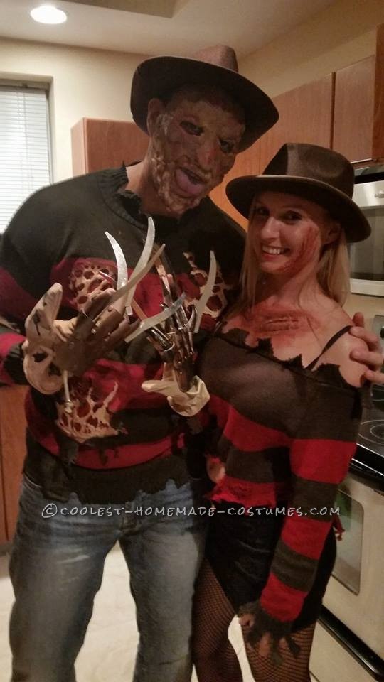 Mr. and Mrs. Freddy Krueger Couple Costume.