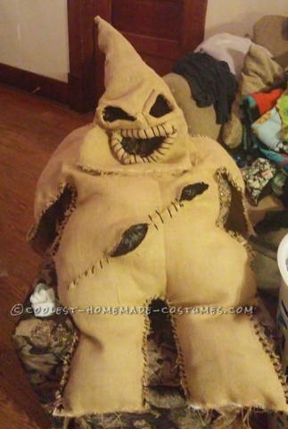 Coolest Oogie Boogie Costume with Jack and Sally from Nightmare Before Christmas