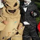 Coolest Oogie Boogie Costume with Jack and Sally from Nightmare Before Christmas