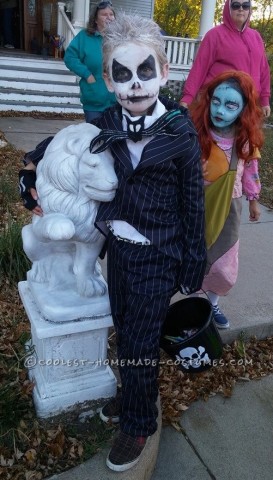 Coolest Oogie Boogie Costume with Jack and Sally from Nightmare Before Christmas