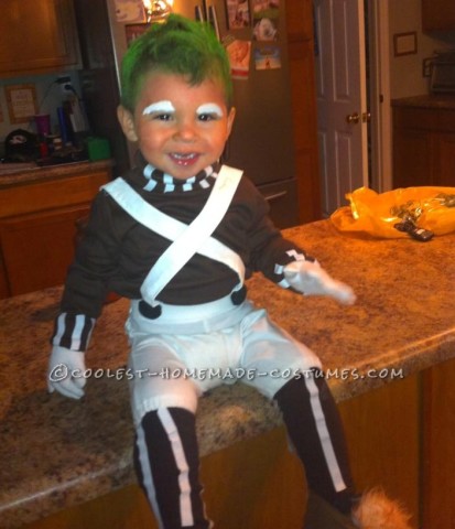 Homemade Toddler Oompa Loompa Costume