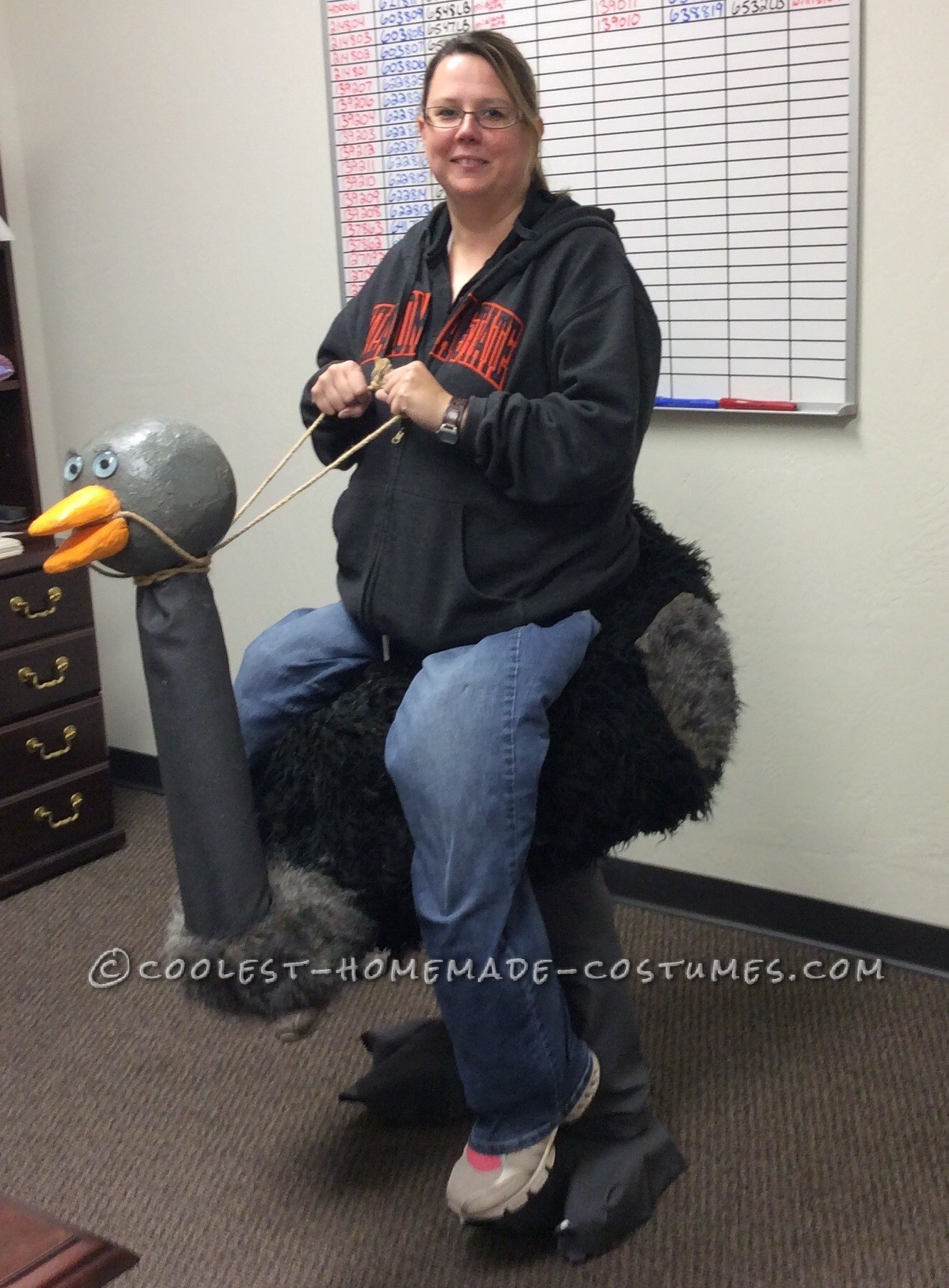 Ostrich Rider Optical Illusion Costume