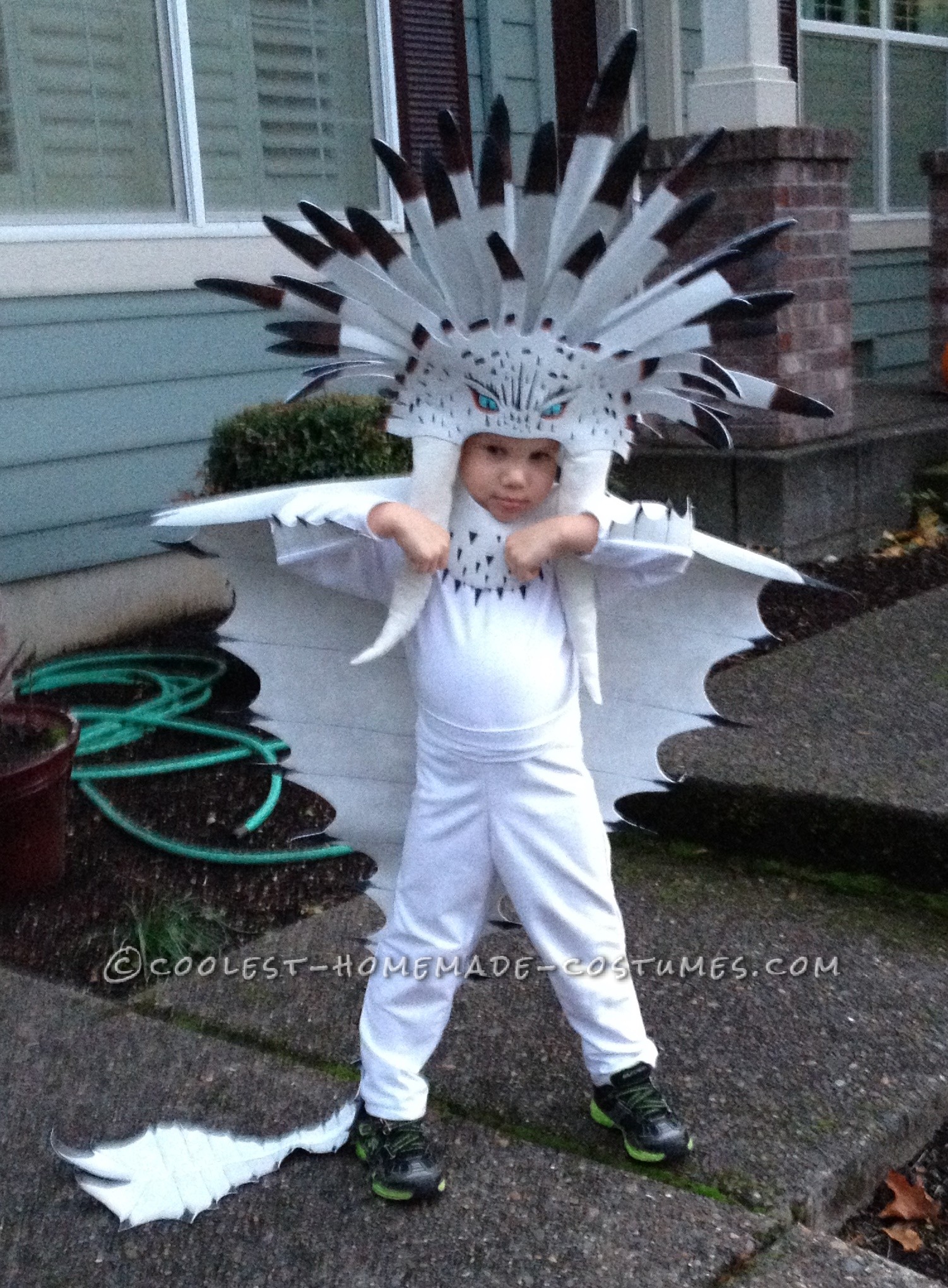 Preschooler's Detailed Homemade Boss Dragon Costume