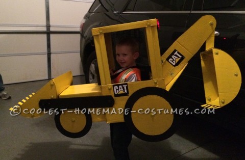 Super Cool Backhoe Costume for a 3-year-Old (Load On the Treats!)