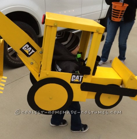 Super Cool Backhoe Costume for a 3-year-Old (Load On the Treats!)
