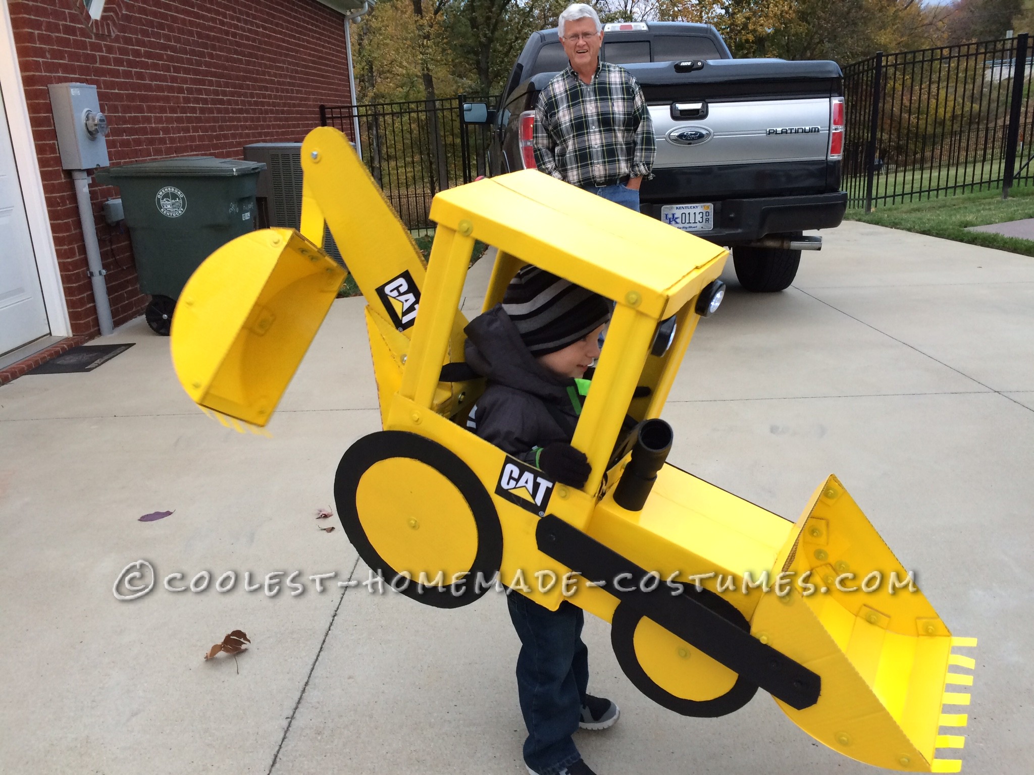 Super Cool Backhoe Costume for a 3-year-Old (Load On the Treats!)