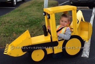 Super Cool Backhoe Costume for a 3-year-Old (Load On the Treats!)