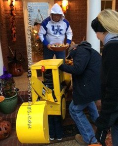 Super Cool Backhoe Costume for a 3-year-Old (Load On the Treats!)