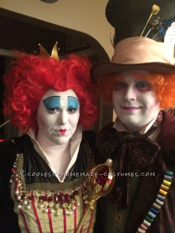 Great Red Queen and Mad Hatter Couple Costume