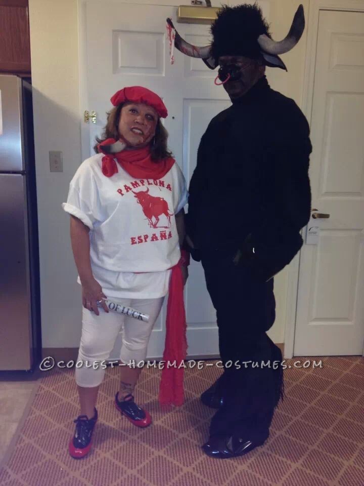 Homemade Running With the Bulls Couple Costume