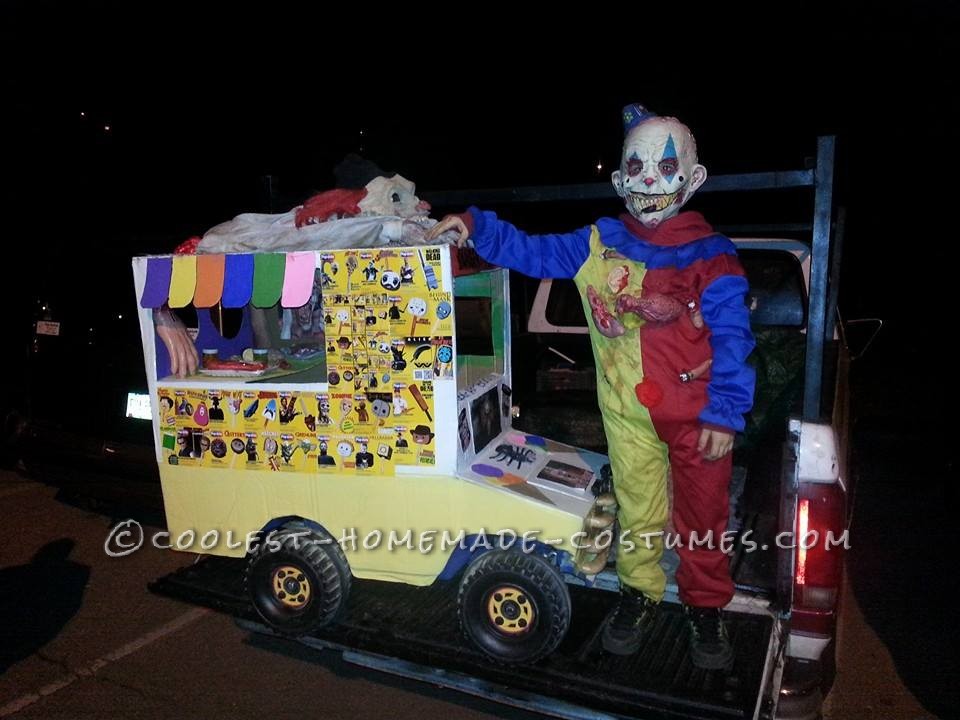 Scariest I-Scream Truck with Crazy Clown Kid Costume