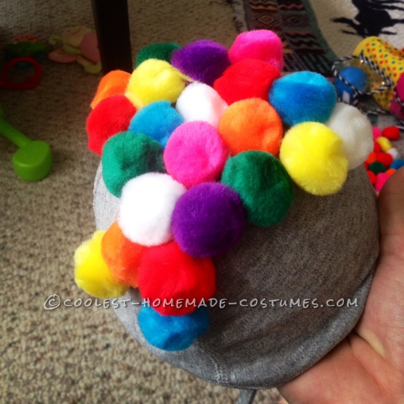 Using the cereal bowl to help the hat hold its shape.