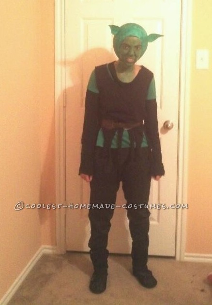 Homemade Paper Mache Green Goblin Costume