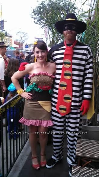 Coolest Homemade Hamburglar and Hamburger Couple Costume