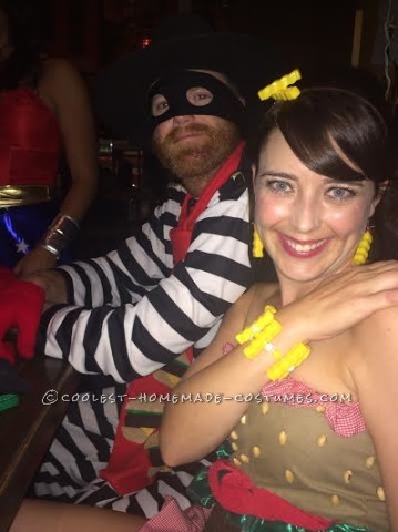 Coolest Homemade Hamburglar and Hamburger Couple Costume