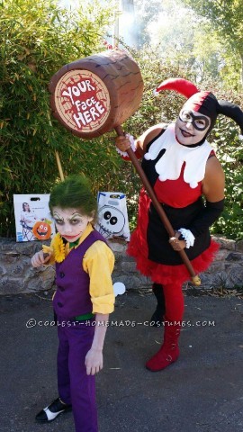 The Little Joker and Harley Quinn Homemade Costumes